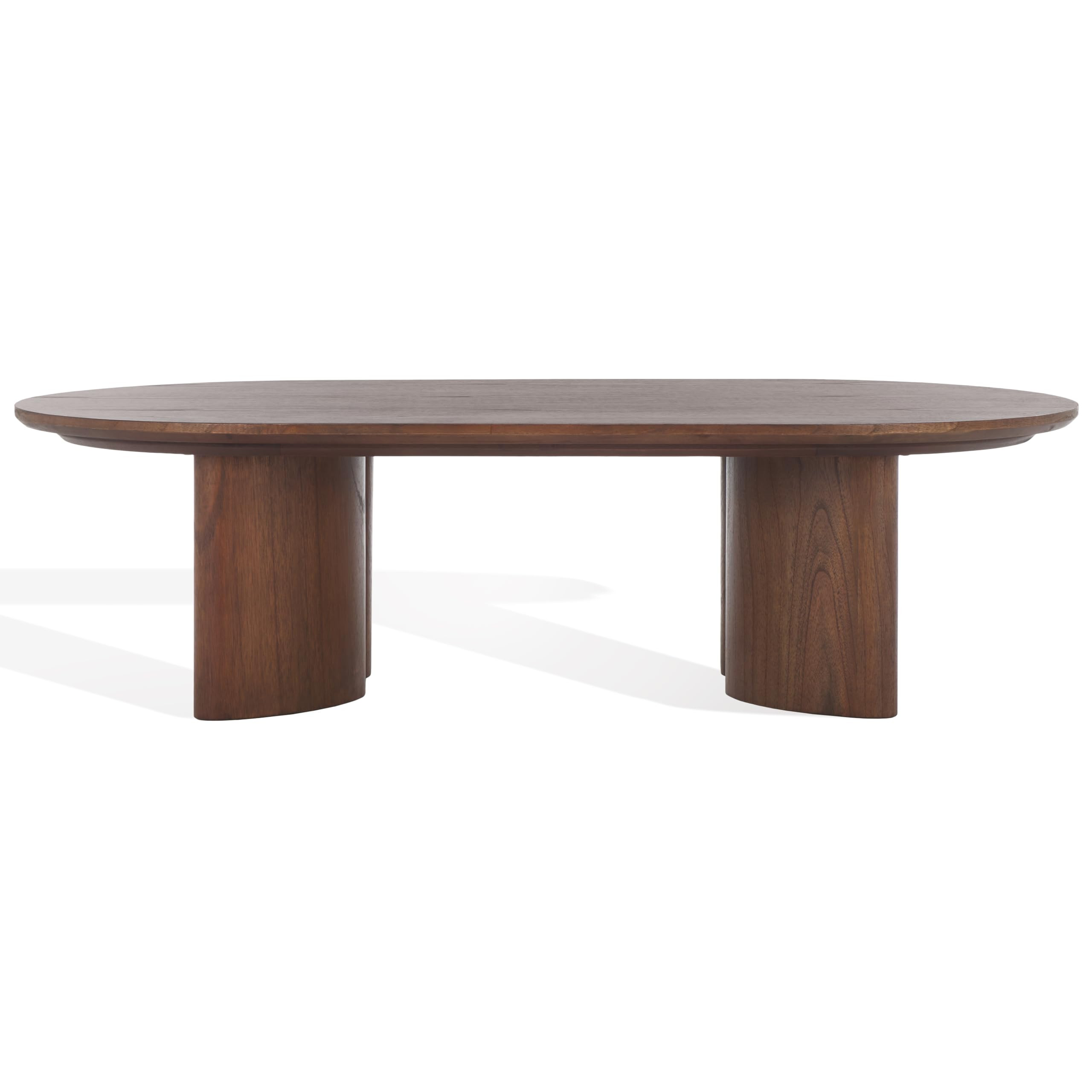 SAFAVIEH Couture Collection Barnard Walnut Oval Solid Wood Coffee Table | Amazon (US)