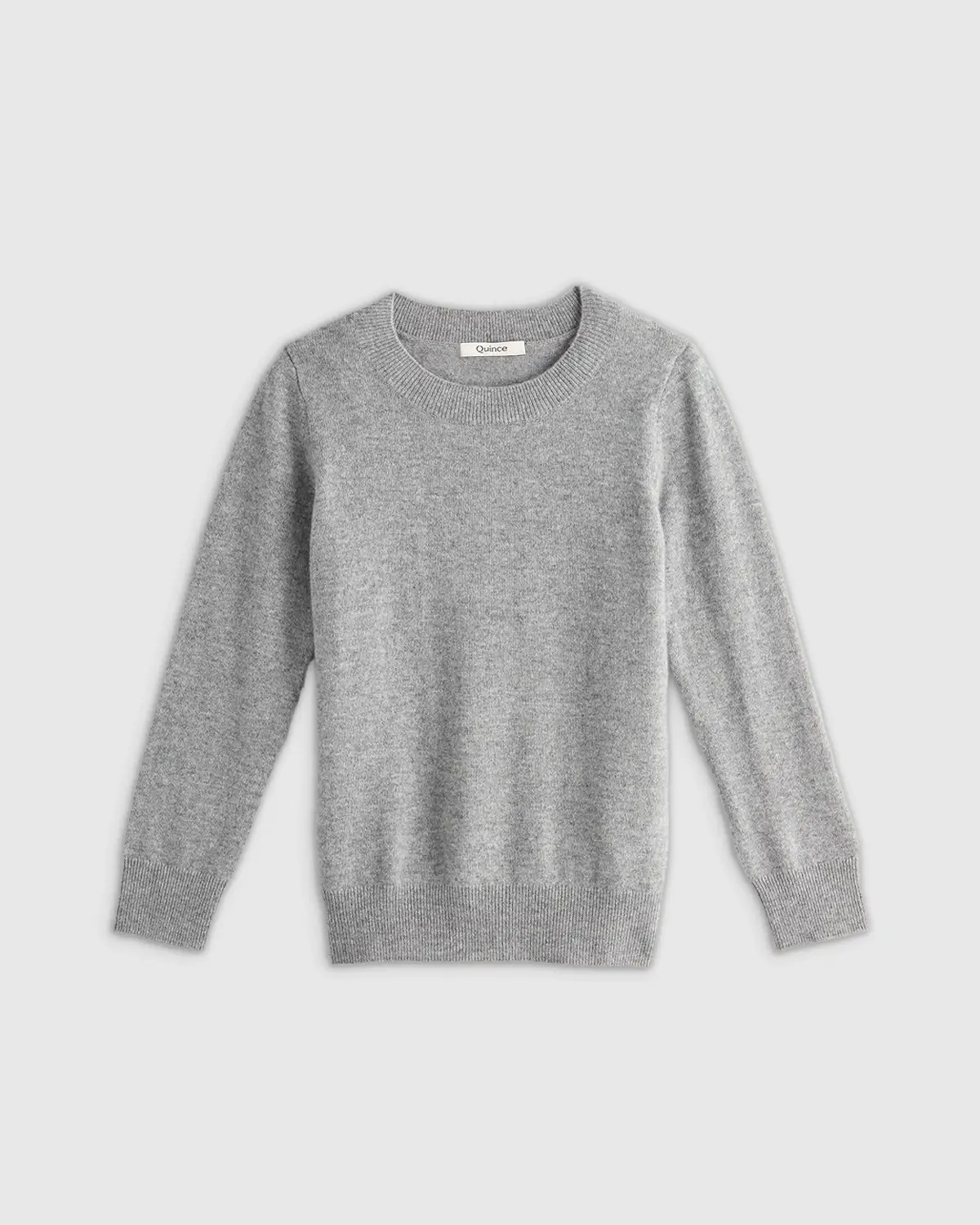Mongolian Cashmere Crewneck Sweater - Kid in Heather Grey | Quince