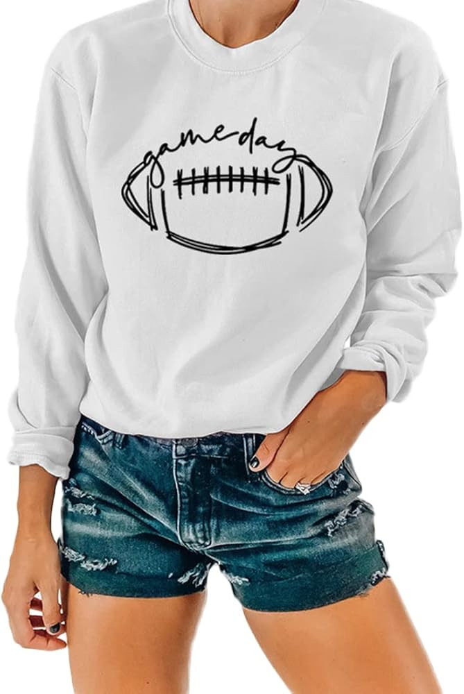 Women Crewneck Long Sleeve Football Game Day Sweatshirts | Amazon (US)