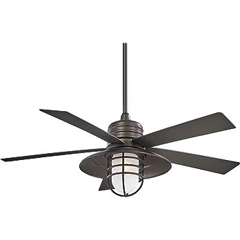 Minka-Aire F582-SI Rainman 54 Inch Outdoor Ceiling Fan with Integrated Caged Light in Smoked Iron... | Amazon (US)