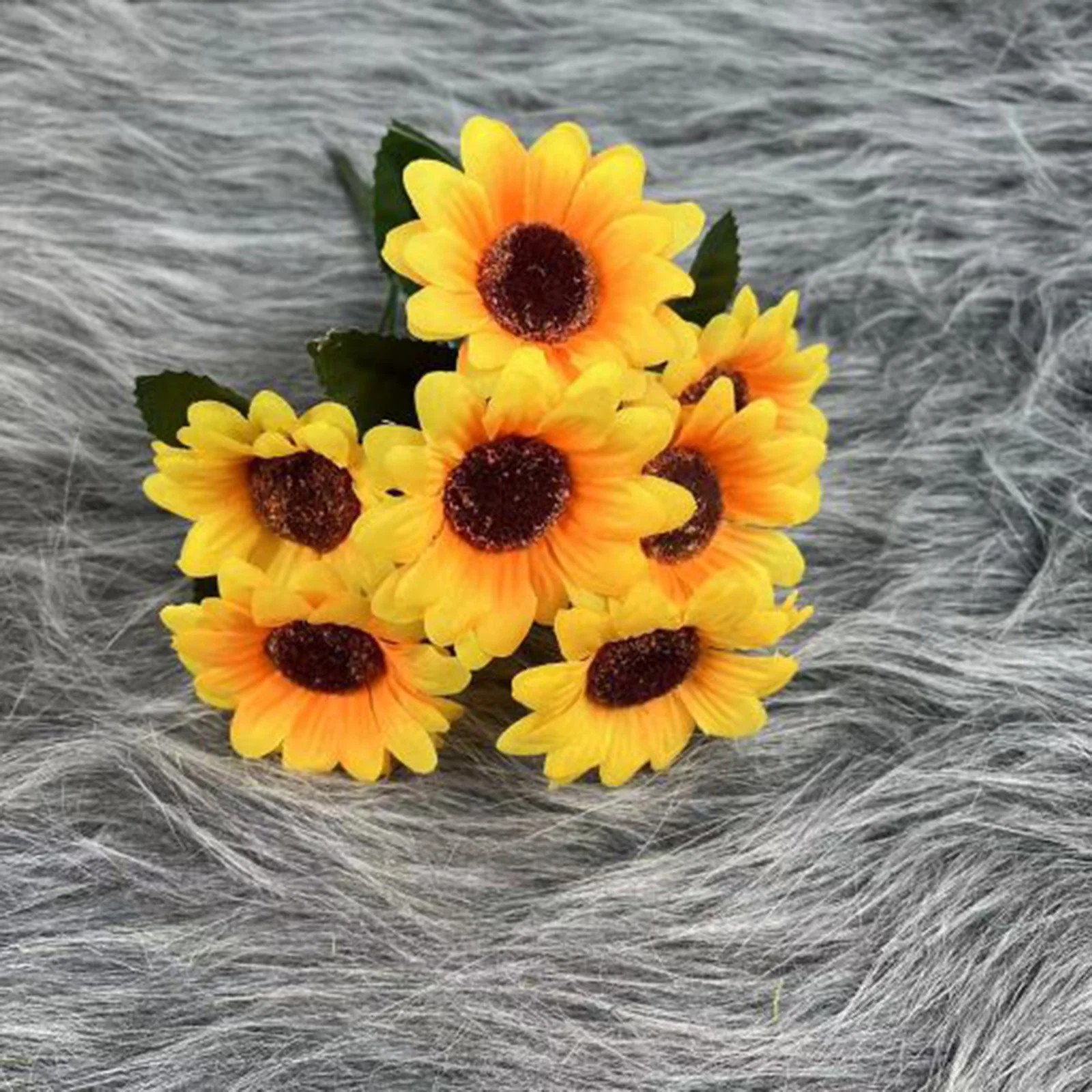 Fake Sunflower Heads with Stems, 7 Pcs Sunflower Artificial Flower Heads,Silk Sunflowers Heads fo... | Walmart (US)