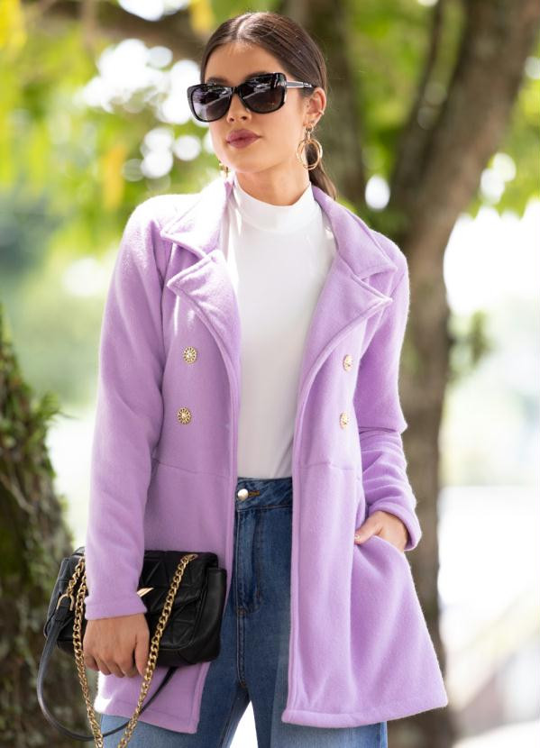 Quintess - Casaco Lilás com Botão Joia | Posthaus (BR)