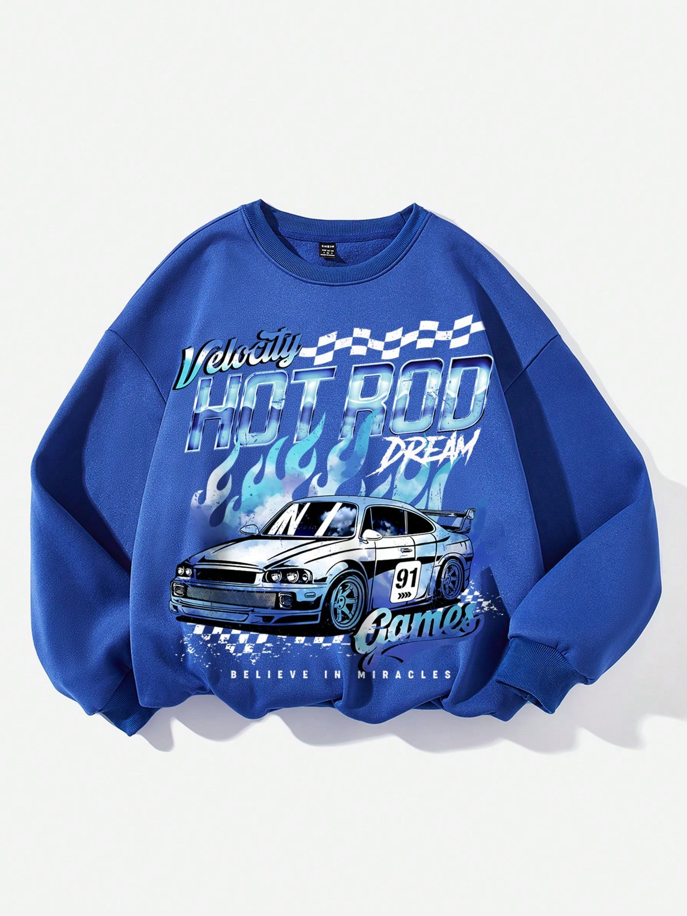 SHEIN Coolane Car & Letter Graphic Thermal Lined Sweatshirt | SHEIN