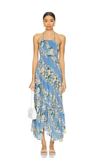 Free People Heat Wave Printed Maxi Dress in Blue. - size XL | Revolve Clothing (Global)