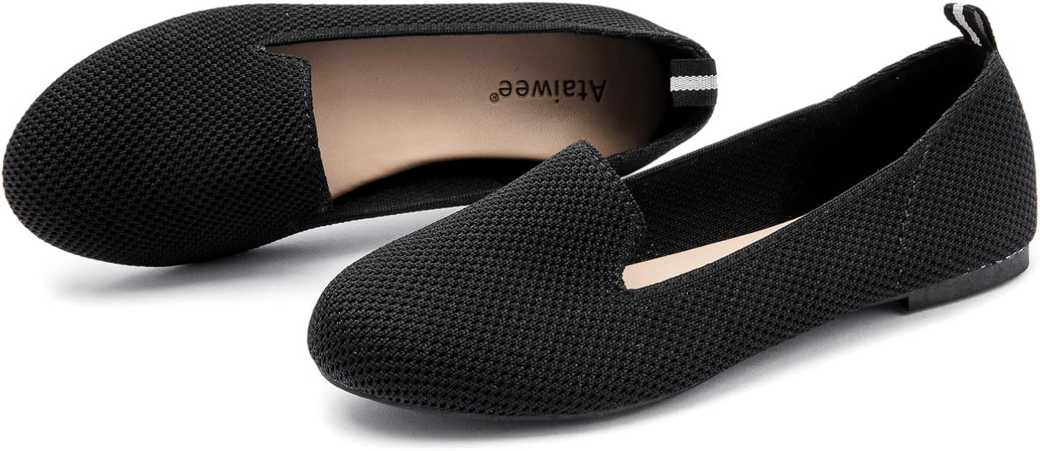 Ataiwee Women's Flat Shoes - Breathable Knitted Fashion Dress Comfortable Ballet Flats. | Amazon (US)