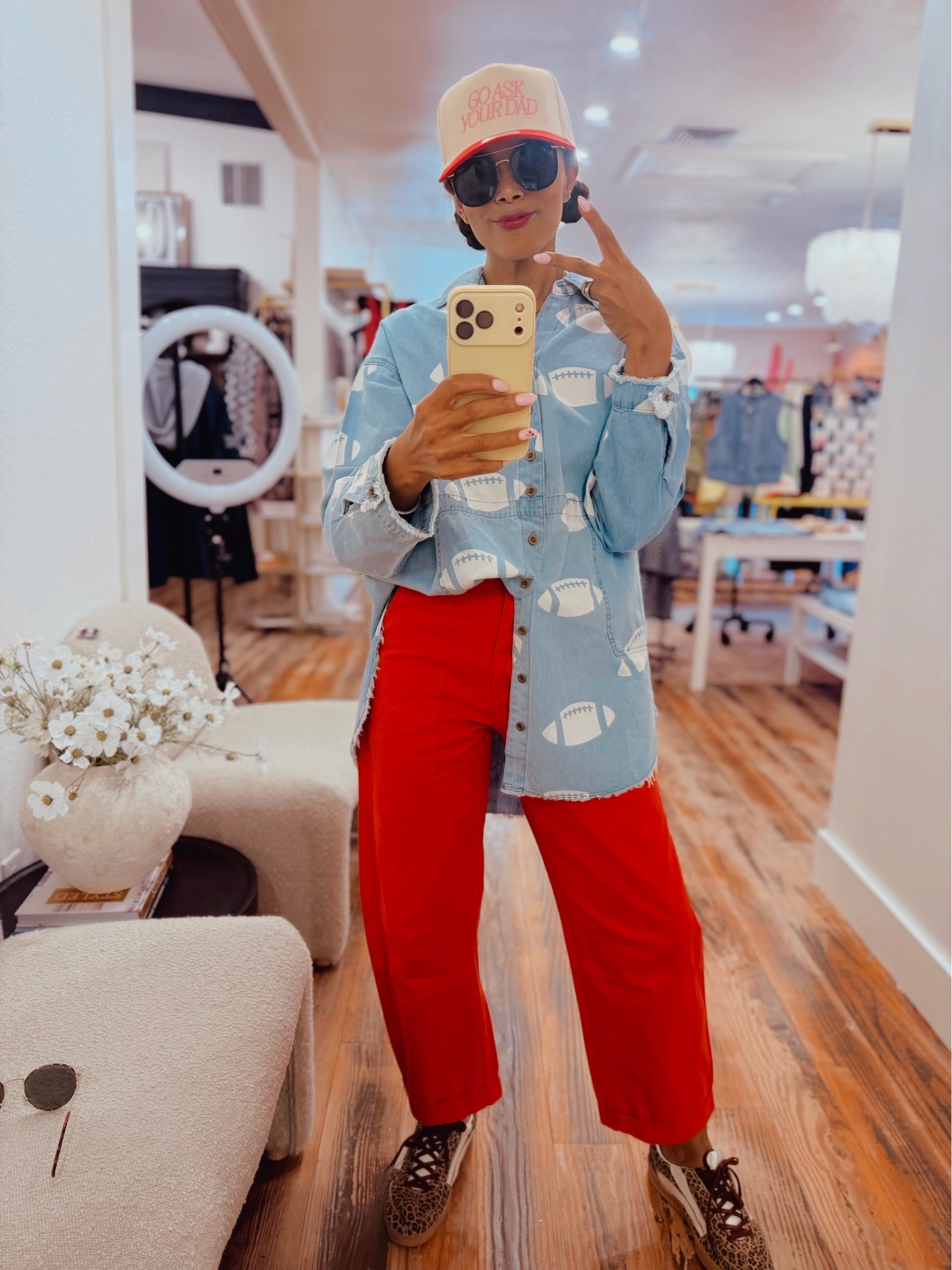 I’m here to bring your next game day fit! Size S in top, size 25 in pants! Oncepts tennis all day baby! And tell those kids to go ask their dad trucker hat! 
Like this post, comment SHOP & I'II send you the links!
I am 5’5• 130Ib • 36B • 24/25 waist. All links can be found on @shopltk app following: @nursebeautypreneur
You must be following @nursebeautypreneur on IG
to receive the DM with links
outfit, summer outfit, easy casual outfit, 40s style, 40s fashion

#LTKgrwm #LTKmomlife #LTKootd
