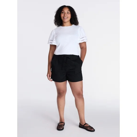 Time and Tru Women's Soft Utility Shorts, 4" Inseam, Sizes XS-XXXL | Walmart (US)