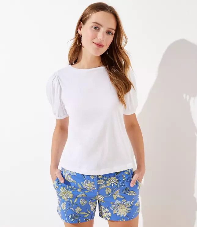 Puff Sleeve Cropped Statement Tee | LOFT | LOFT