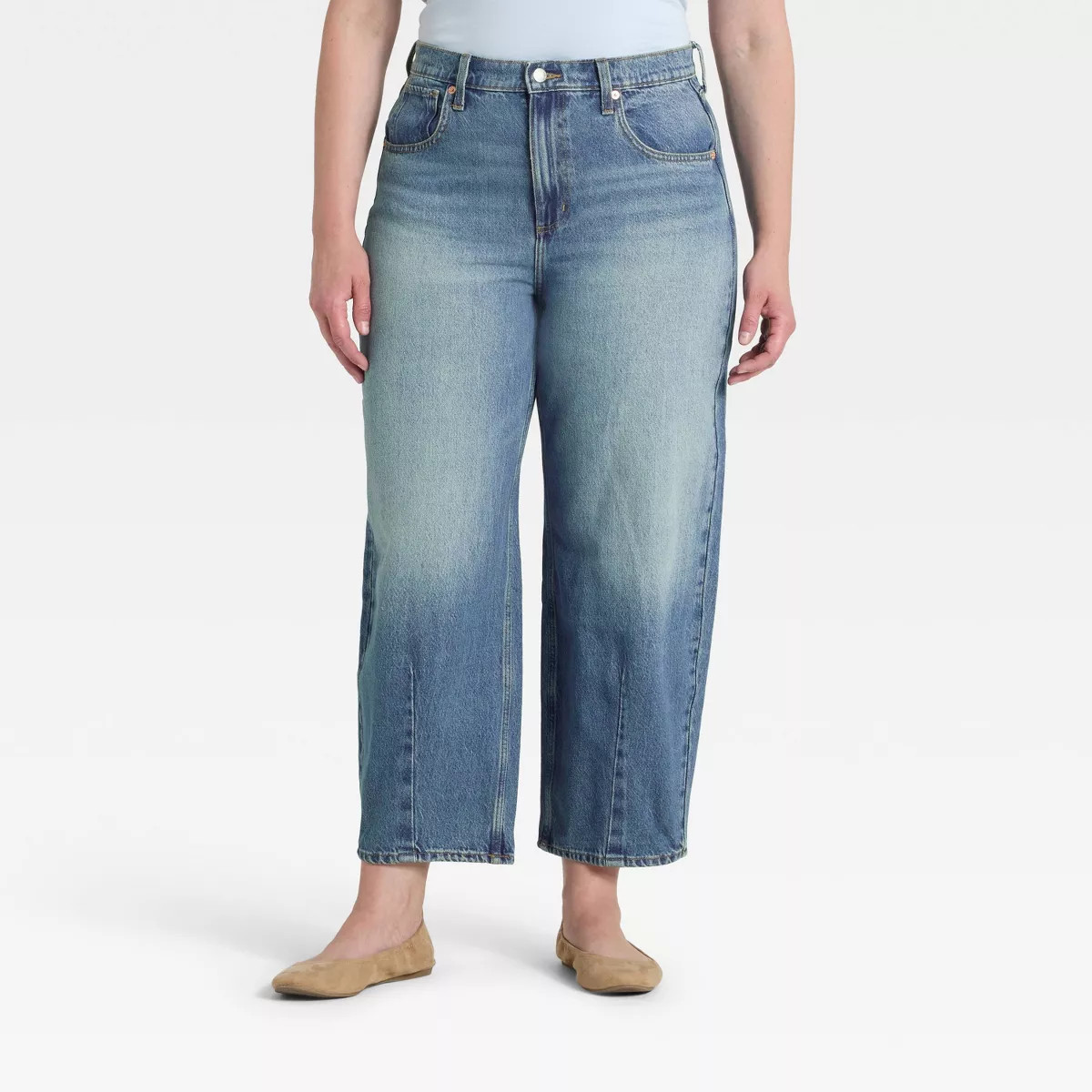 Women's High-Rise Easy Barrel Ankle Jeans - Universal Thread™ Medium Wash 8 | Target