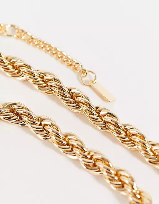 Topshop chunky twist chain necklace in gold | ASOS (Global)