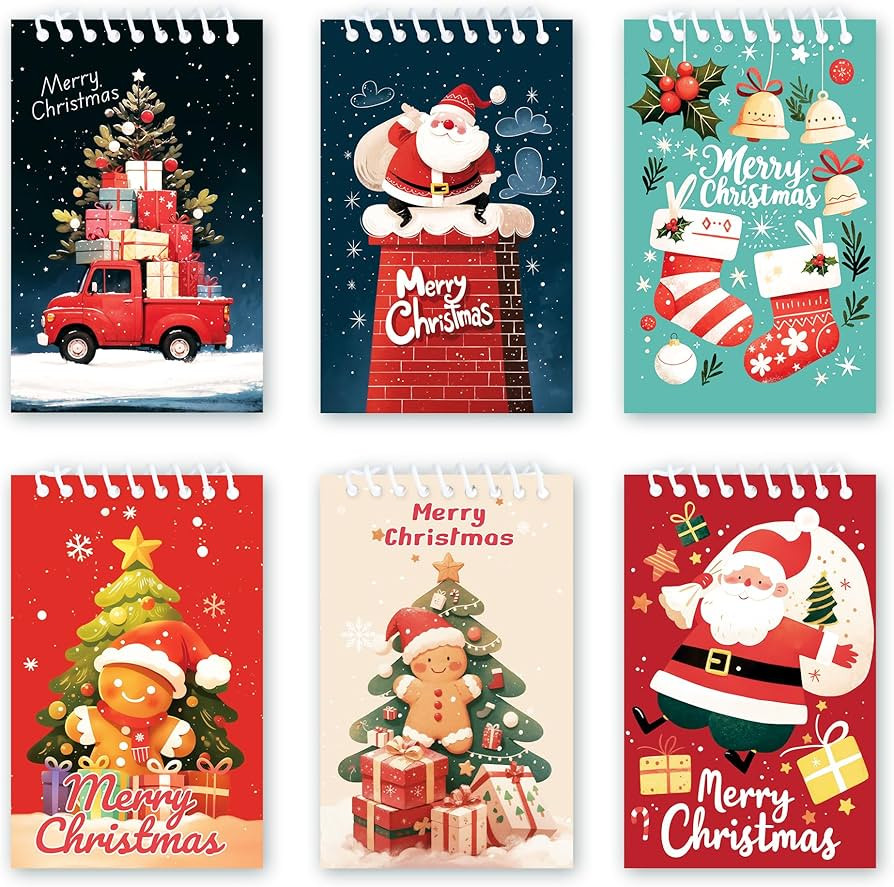 24Pcs Christmas Mini Spiral Notepads Christmas Theme Holiday Small Notebooks, Merry Christmas Mem... | Amazon (US)