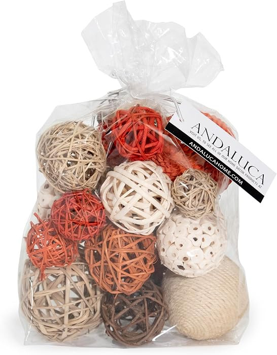 Amazon.com: ANDALUCA Decorative Balls Bag Bowl Filler Home Decor (Orange) : Home & Kitchen | Amazon (US)