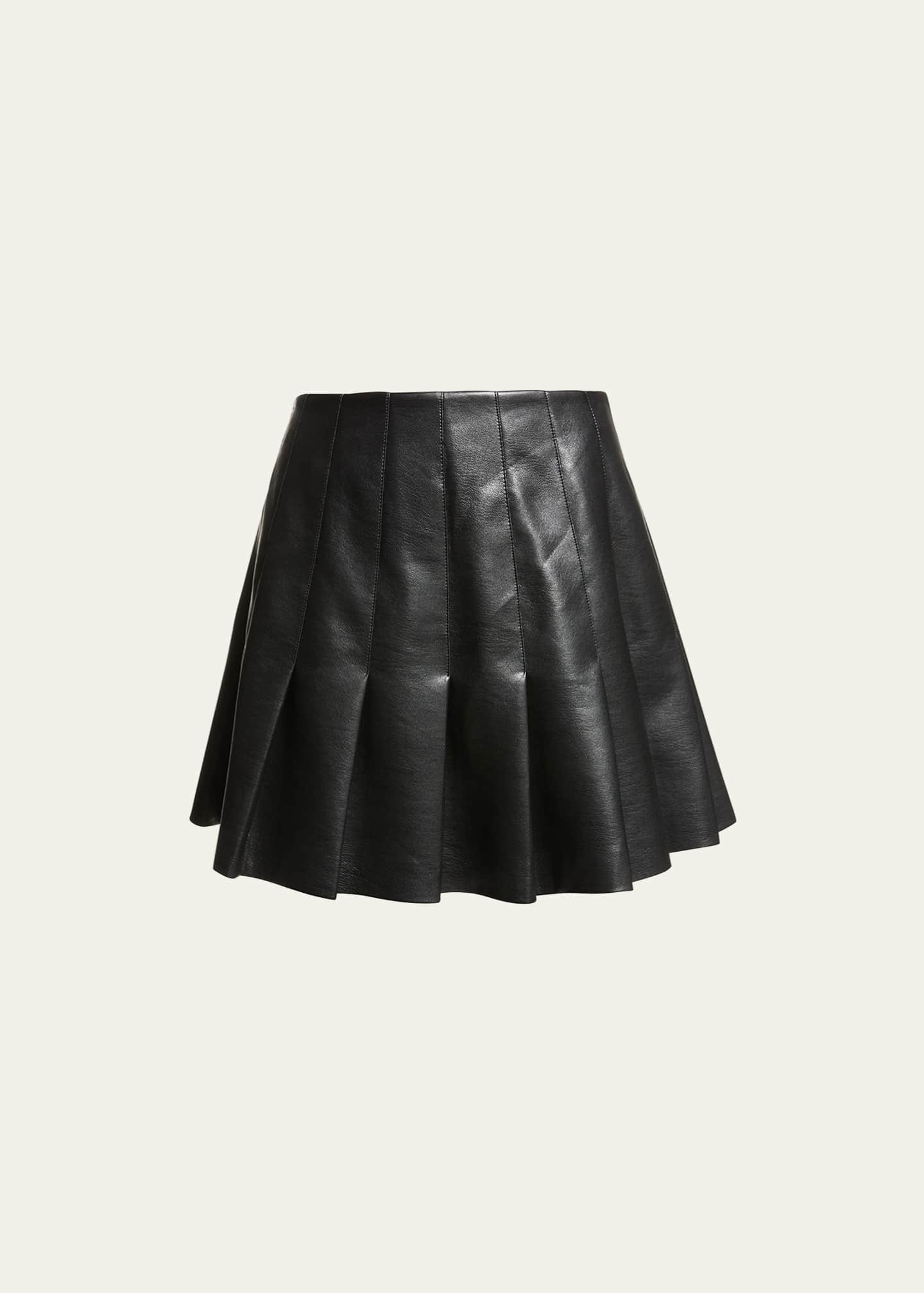 Alice + Olivia Carter Vegan Leather Pleated Mini Skirt | Bergdorf Goodman