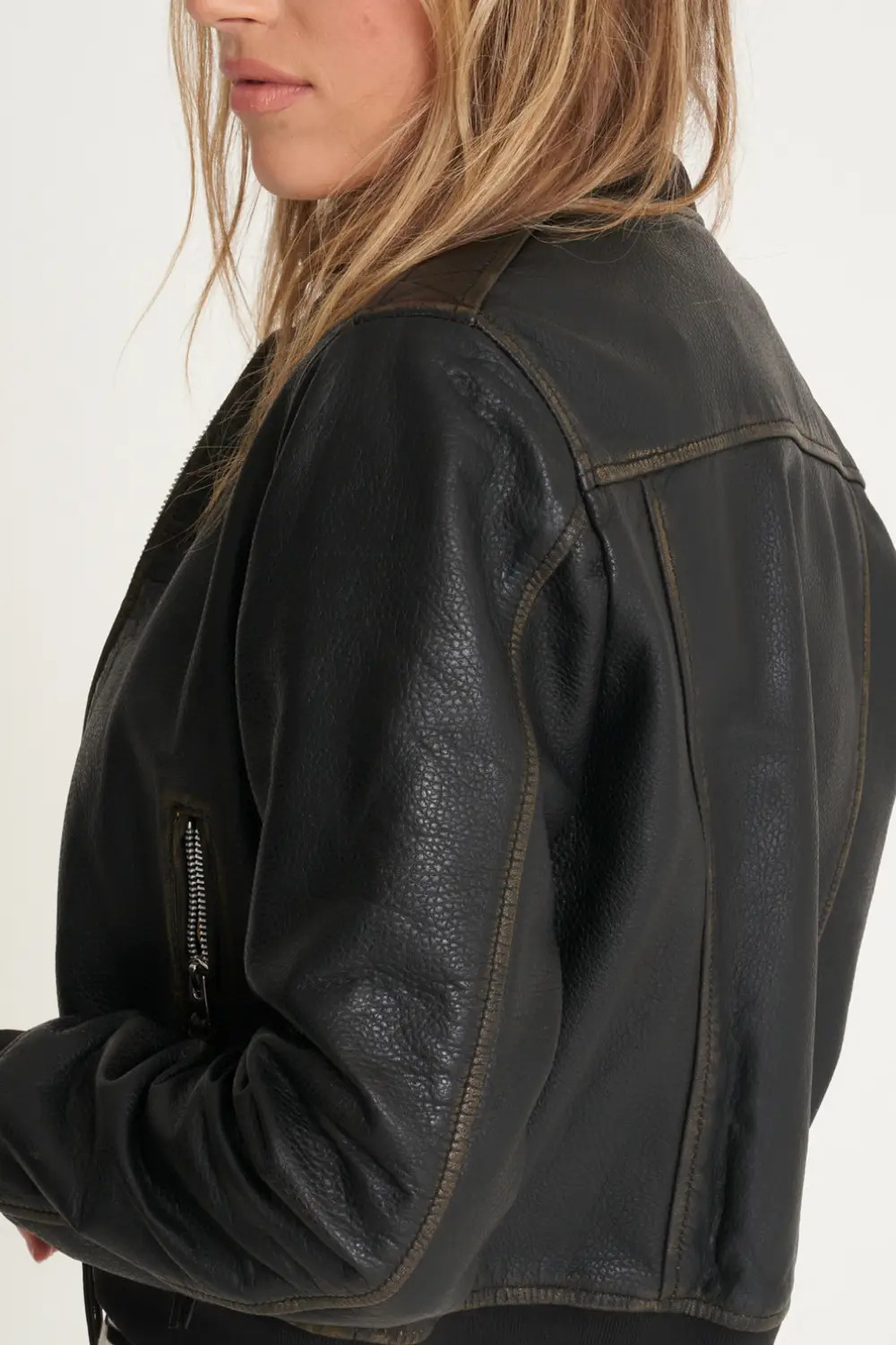 Jackets & Coats | Washed Leather Bomber Jacket | Barneys Originals | Debenhams UK