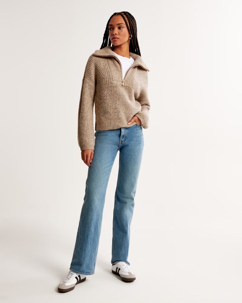 Women's Cable Half-Zip Sweater | Women's Up To 40% Off Select Styles | Abercrombie.com | Abercrombie & Fitch (US)
