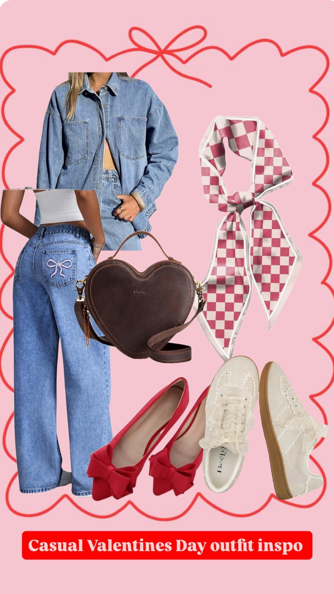 Subtle Valentine’s Day look. Perfect for running errands, Galentine’s brunch, or just to be festive. The heart shape pockets and bag are a perfect touch to the outfit. 



#LTKValentine #LTKstorytime #LTKmomlife