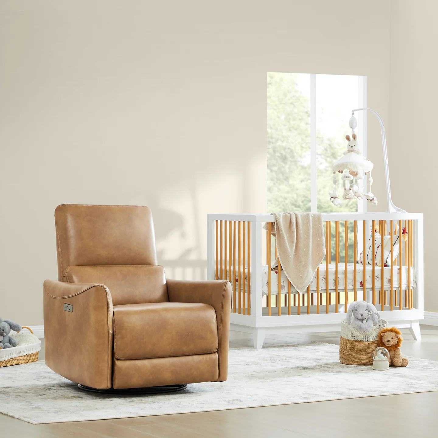 Tracee Power Swivel Nursery Glider Recliner | Cozy with Baby | Chita