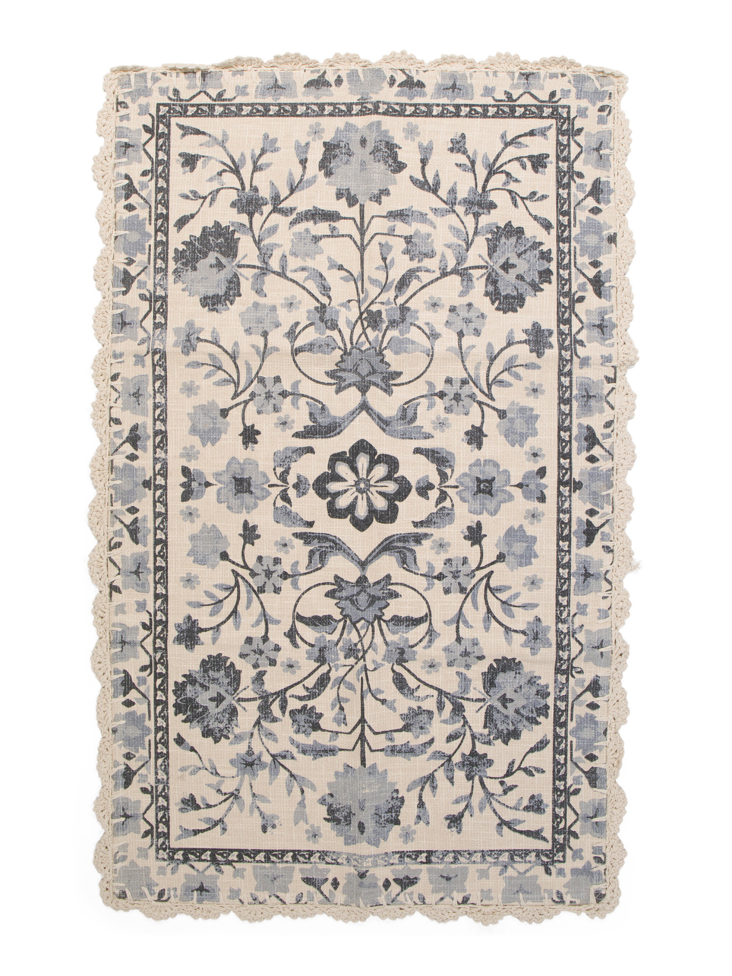 27x45 Printed Cotton Bath Rug With Crochet Border | TJ Maxx