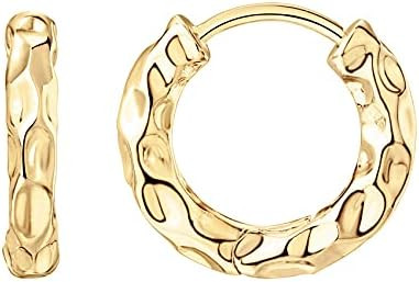 PAVOI 14K Gold Plated Chunky Huggies Earrings for Women - 925 Sterling Silver Posts Small Gold Hu... | Amazon (US)