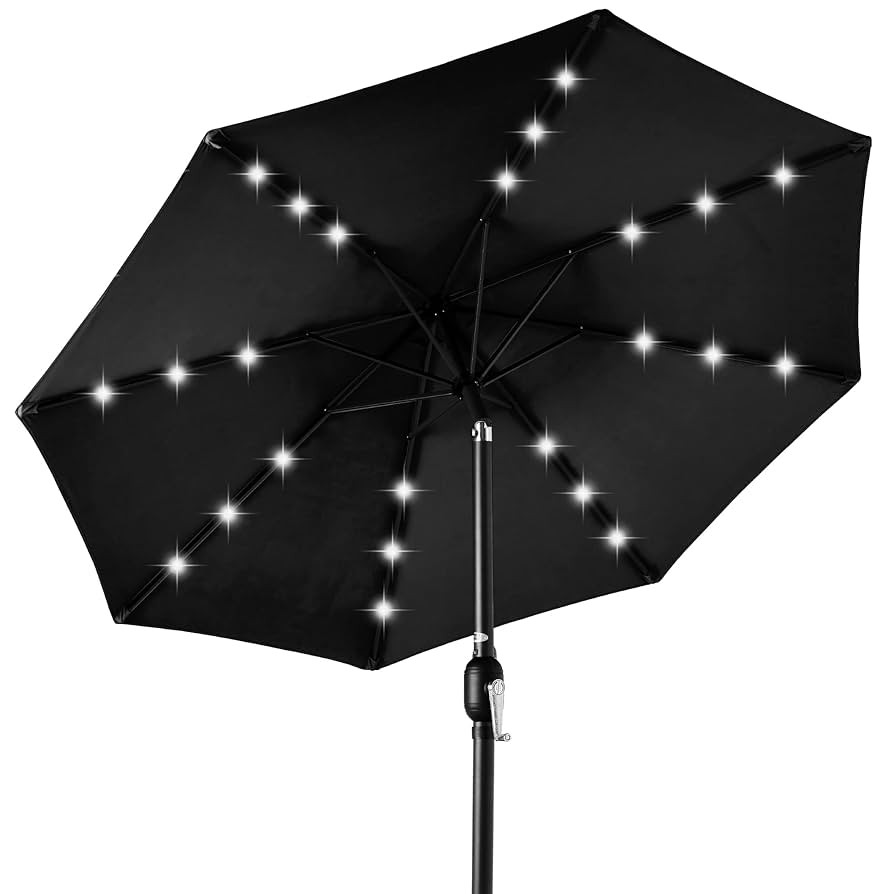 Best Choice Products 10ft Solar Polyester LED Lighted Patio Umbrella w/Tilt Adjustment and UV-Res... | Amazon (US)