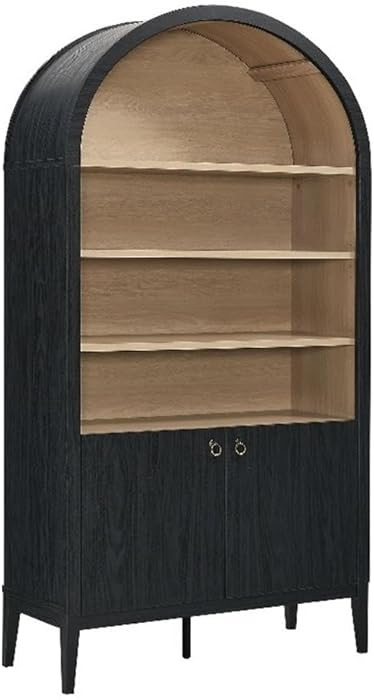 Modway Nolan Tall Arched Storage Display Cabinet in Black - 74 Inch Arch Bookshelf with Open and ... | Amazon (US)