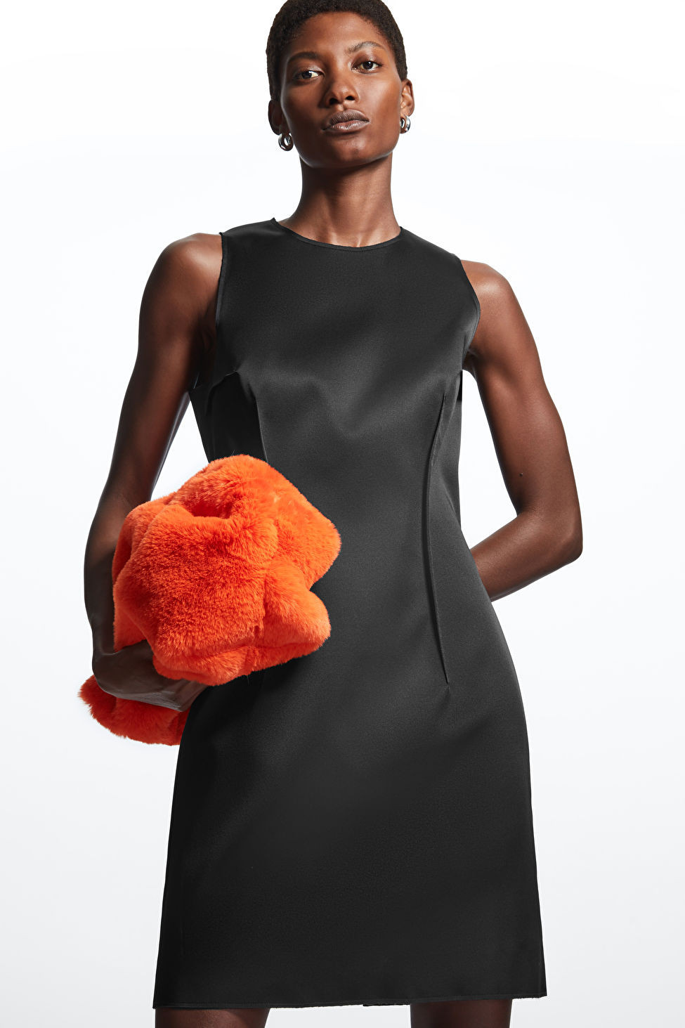 SLIM-FIT SATIN MINI DRESS - BLACK - COS | COS UK