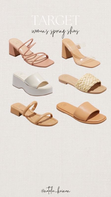 Target sandals for spring, slides, neutral sandals, clear strap heels, neutral heels



#LTKSeasonal #LTKshoecrush #LTKunder50