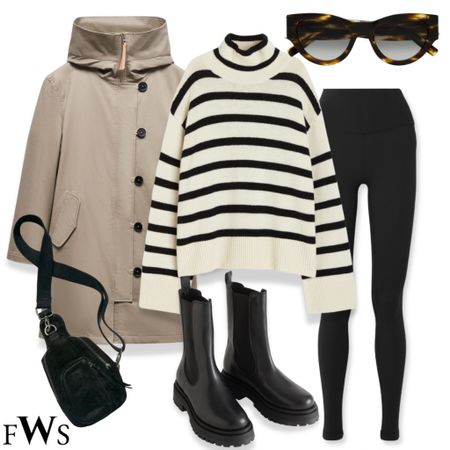 Styling a high neck jumper for autumn 🖤 

Striped jumper striped knit striped sweater striped look raincoat rainy day outfit walks day out city break black boots Chelsea boots rain boots black banana bag Fanny pack black leggings Lululemon other stories mango h&m cashmere free People YSL everyday casual minimal simple style Lux high end high street travel outfit airport loungewear comfortable outfit curve midsize 

#LTKmidsize #LTKU #LTKSeasonal