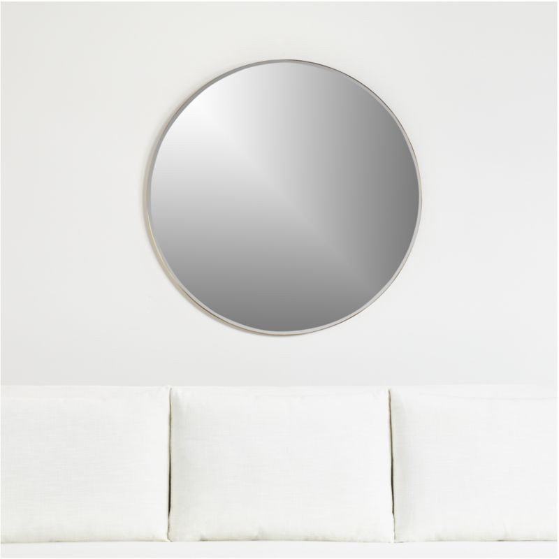 Edge Brass 36" Round Mirror + Reviews | Crate and Barrel | Crate & Barrel