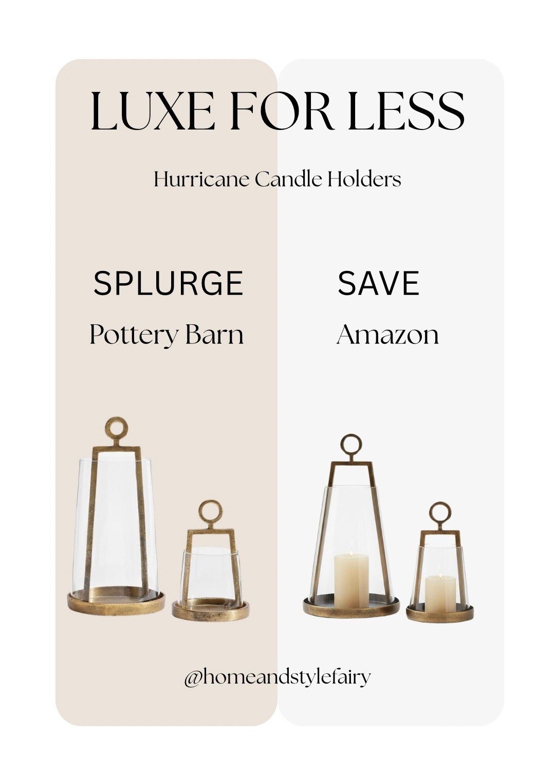 Luxe for less🕯️
Hurricane Candle Holders, almost identical to the PB but for way less.
These lanterns add a layer of warmth and sophisticated charm, creating a beautiful, ambient glow that feels both fresh and nostalgic.

#homeinspo #neutralhome #neutraldecor #LTKSeasonal #homedecor #homerefresh #candleholder 