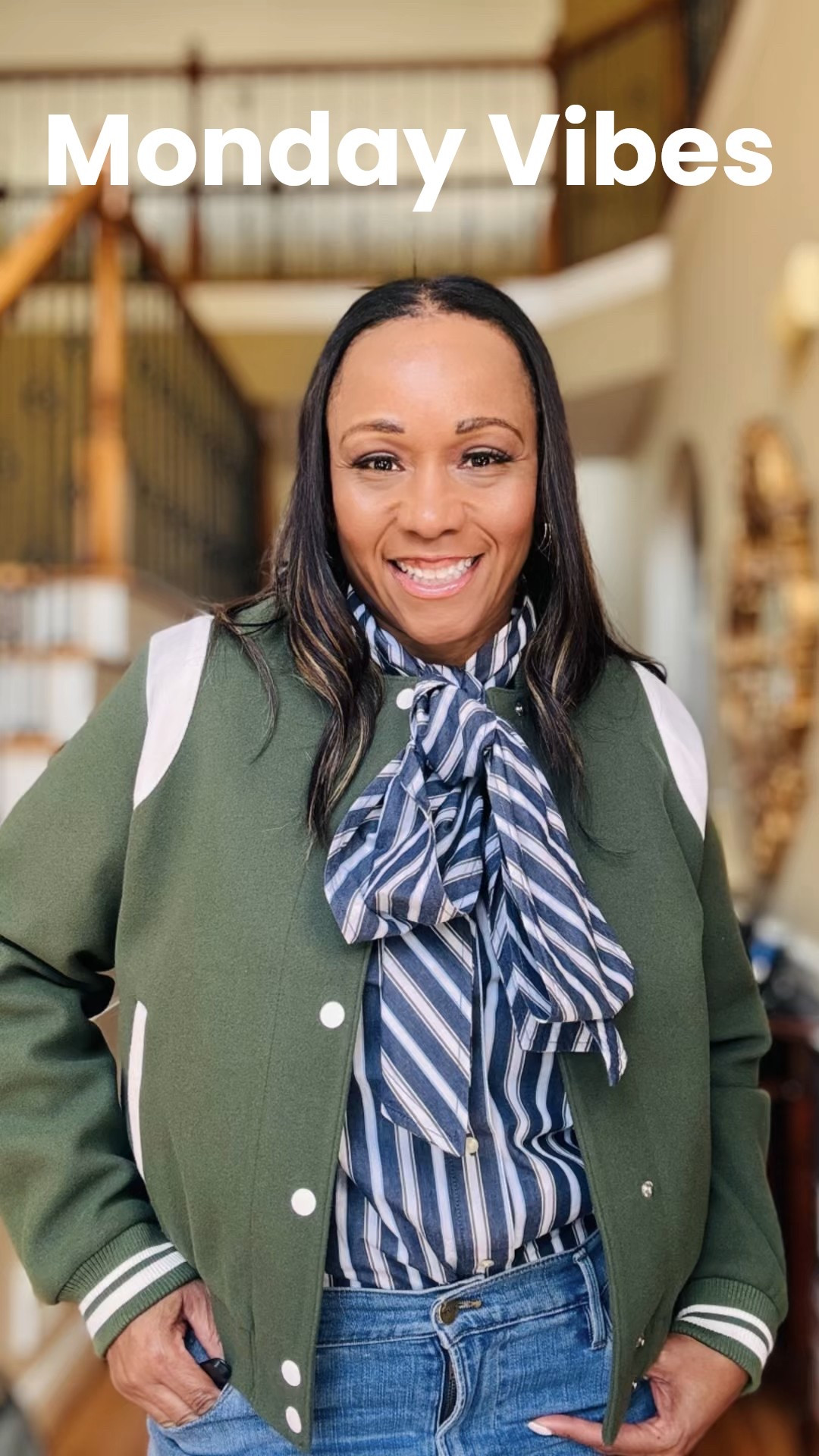 Kick off your week with effortless style ✨

This varsity jacket + striped bow blouse + denim combo is giving polished meets casual chic — and all from @walmartfashion 💚

These pieces are versatile staples you’ll reach for again and again.
✔️ Varsity jacket – the perfect layering piece
✔️ Striped bow blouse – adds instant polish
✔️ Classic denim – always a win

👉 Shop the full look now through my LTK before sizes sell out!
#WalmartFashion #LTKStyle #OOTDInspo #AffordableChic

#LTKMidsize #LTKStyleTip #LTKWorkwear