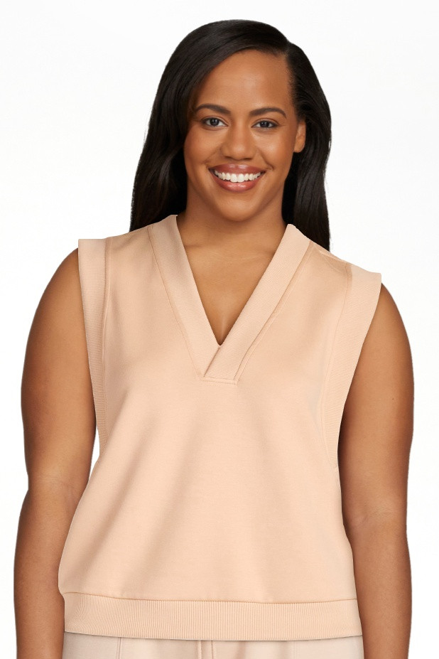 Scoop Women's Scubaknit Sleeveless Deep V-Neck Top, Sizes XS-XXL | Walmart (US)