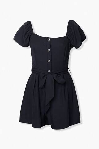 Tie-Waist Button-Front Romper | Forever 21 (US)