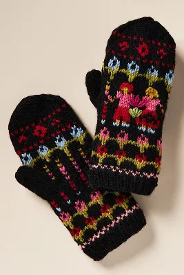 French Knot Joyful People Mittens | Anthropologie (US)