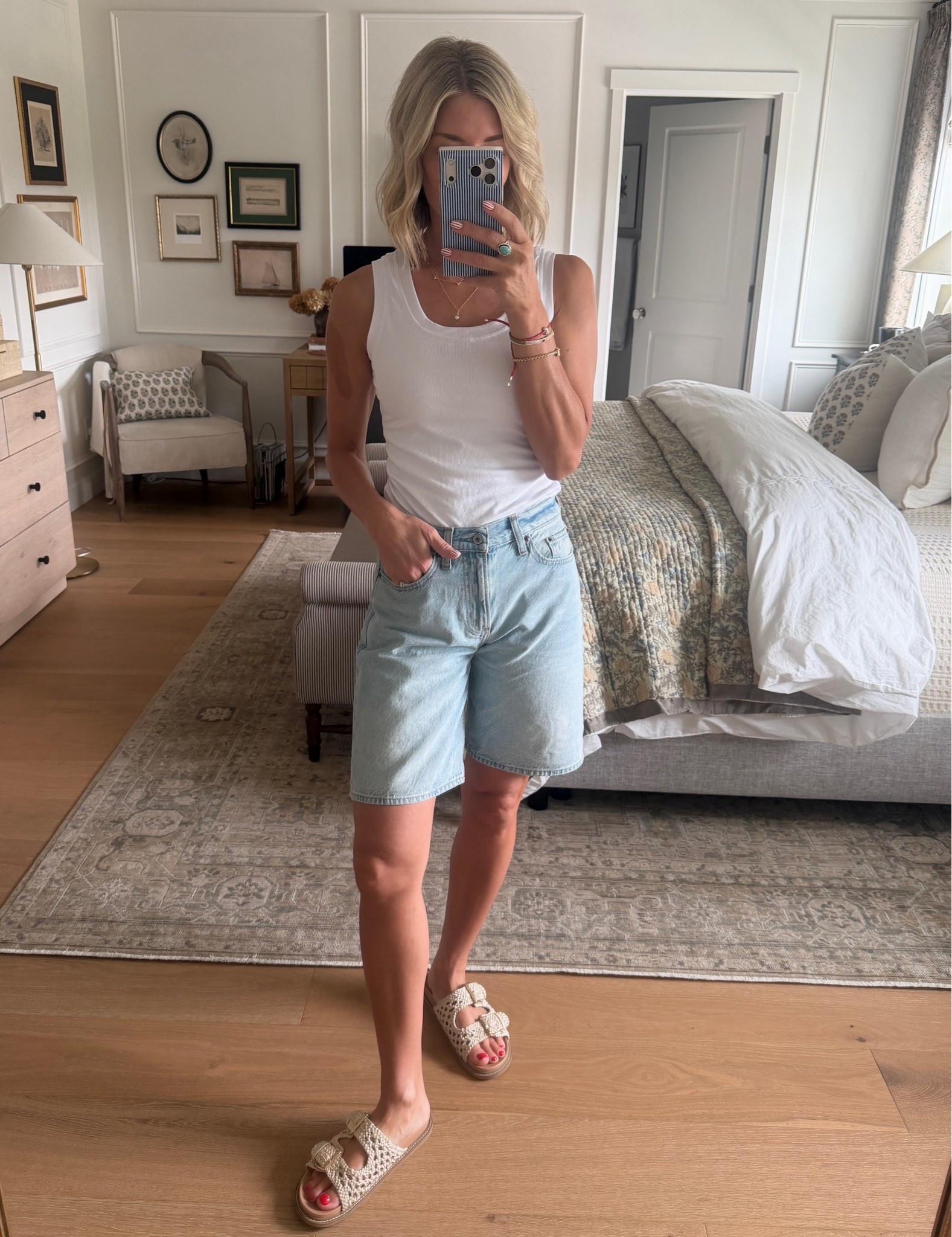 Jean shorts and white top kind of day!

#LTKootd #LTKHome #LTKOver40