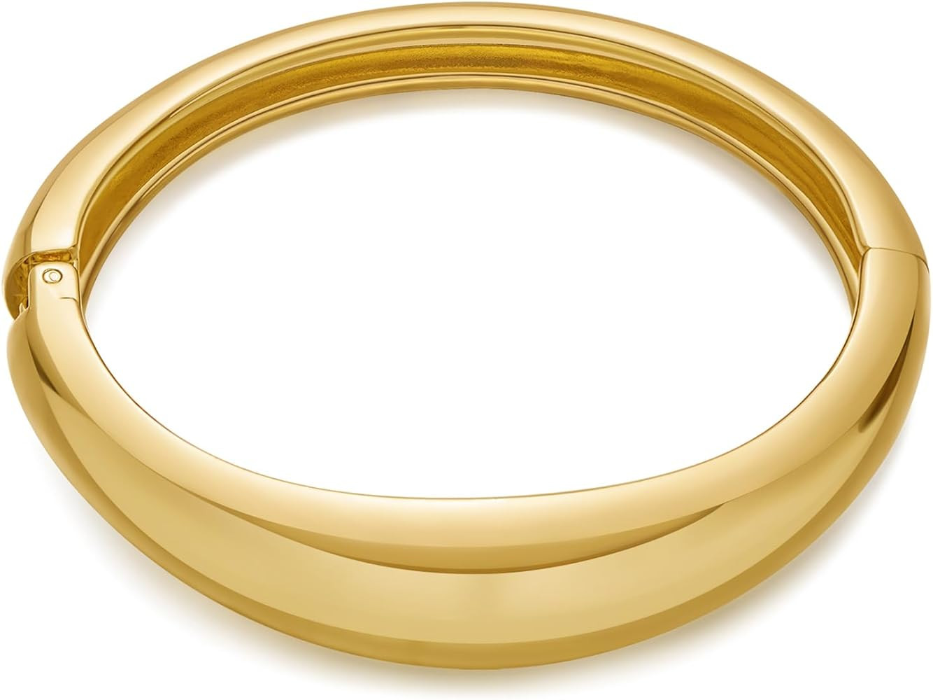 Chunky Gold Bangle Bracelets for Women Trendy Wide Hinged Open Cuff Bangle Bracelet Boho Thick St... | Amazon (US)