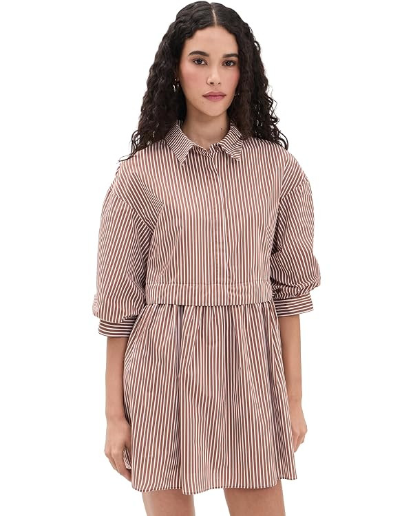 English Factory Women's Stripe Puff Sleeve Shirt Dress | Amazon (US)