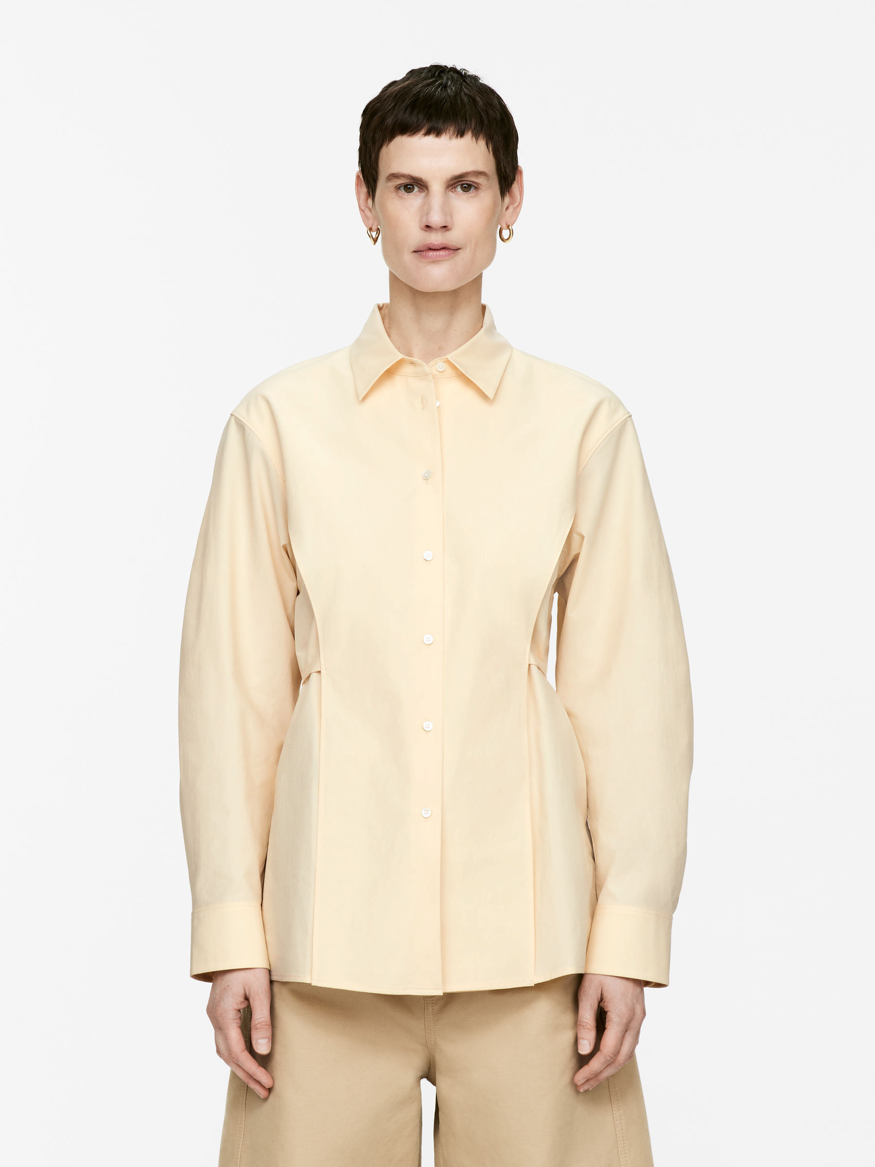 Baumwollbluse mit Bindegürtel – Blassgelb – Damen – ARKET DE | Arket EU