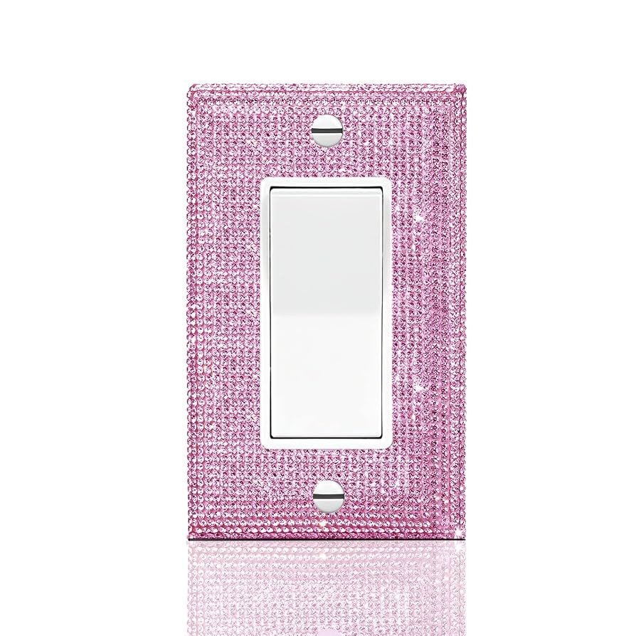 Gaocai Silver Shiny Pink Rhinestones Wall Plates Light Switch Cover Plate Decorative Wall Plate R... | Amazon (CA)