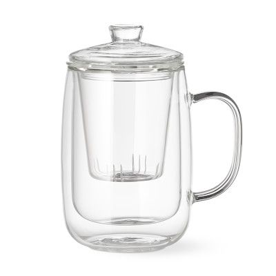 Double-Wall Glass Mug with Tea Strainer | Williams-Sonoma