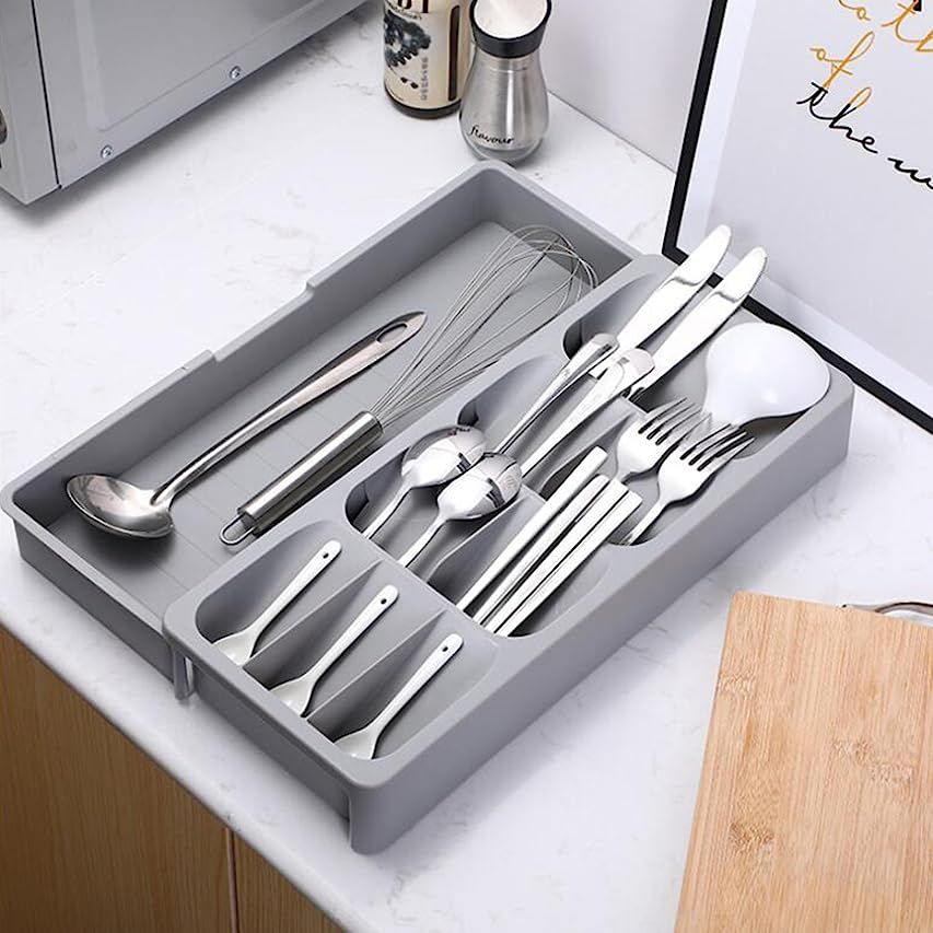 MIXHOMIC Kitchen Drawer Organizer, Knives Block & Cutlery Organizer Set, Cutlery Organizer in Drawer | Amazon (US)