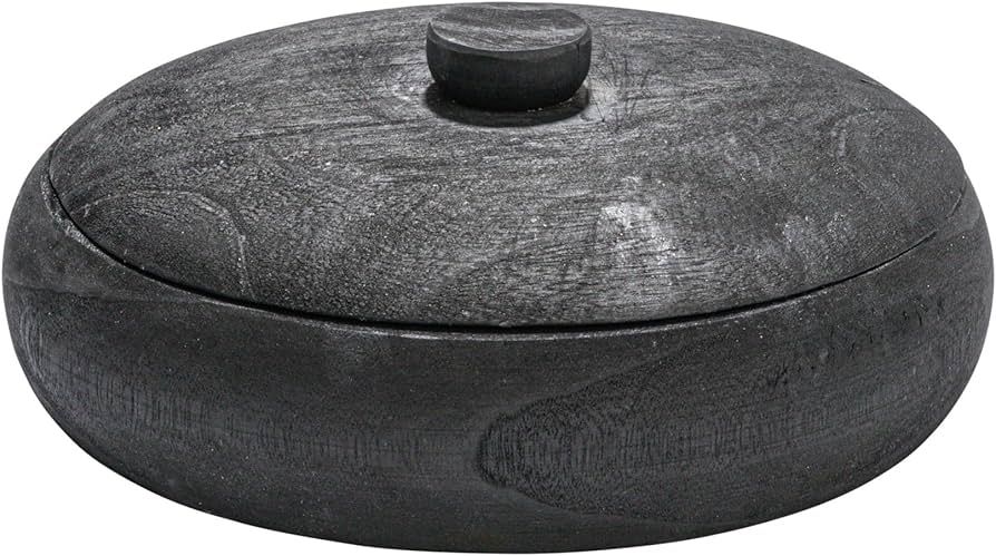 Creative Co-Op Decorative Natural Paulownia Wood Container with Lid | Amazon (US)