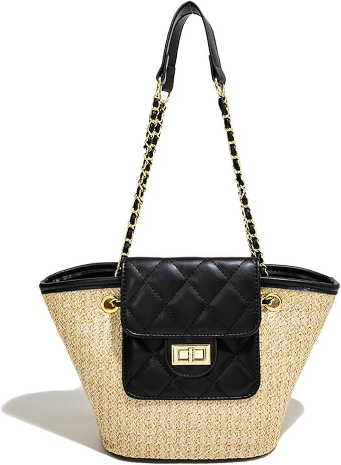 Summer Straw Tote Bags for Women Summer Cute Woven Beach Bag Straw Purses Handbags for Vacation | Amazon (US)