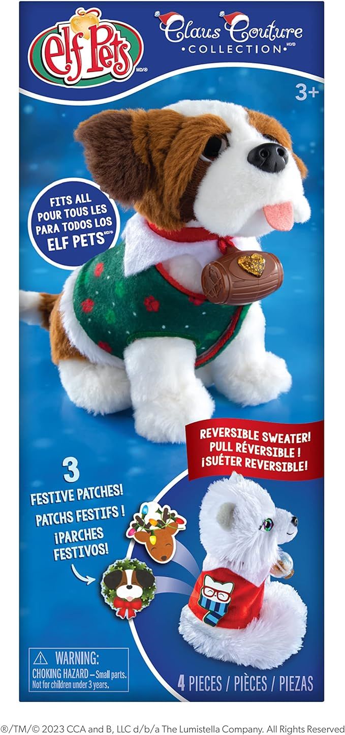 The Elf on the Shelf Elf Pets Christmas Sweater Set - Cozy, Reversible Sweater for Your Elf Pet- ... | Amazon (US)