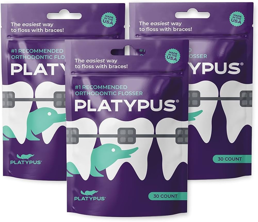 Platypus Orthodontic Flossers for Braces, 30 Count (Pack of 3), Ortho Picks for Adults & Kids, Fi... | Amazon (US)