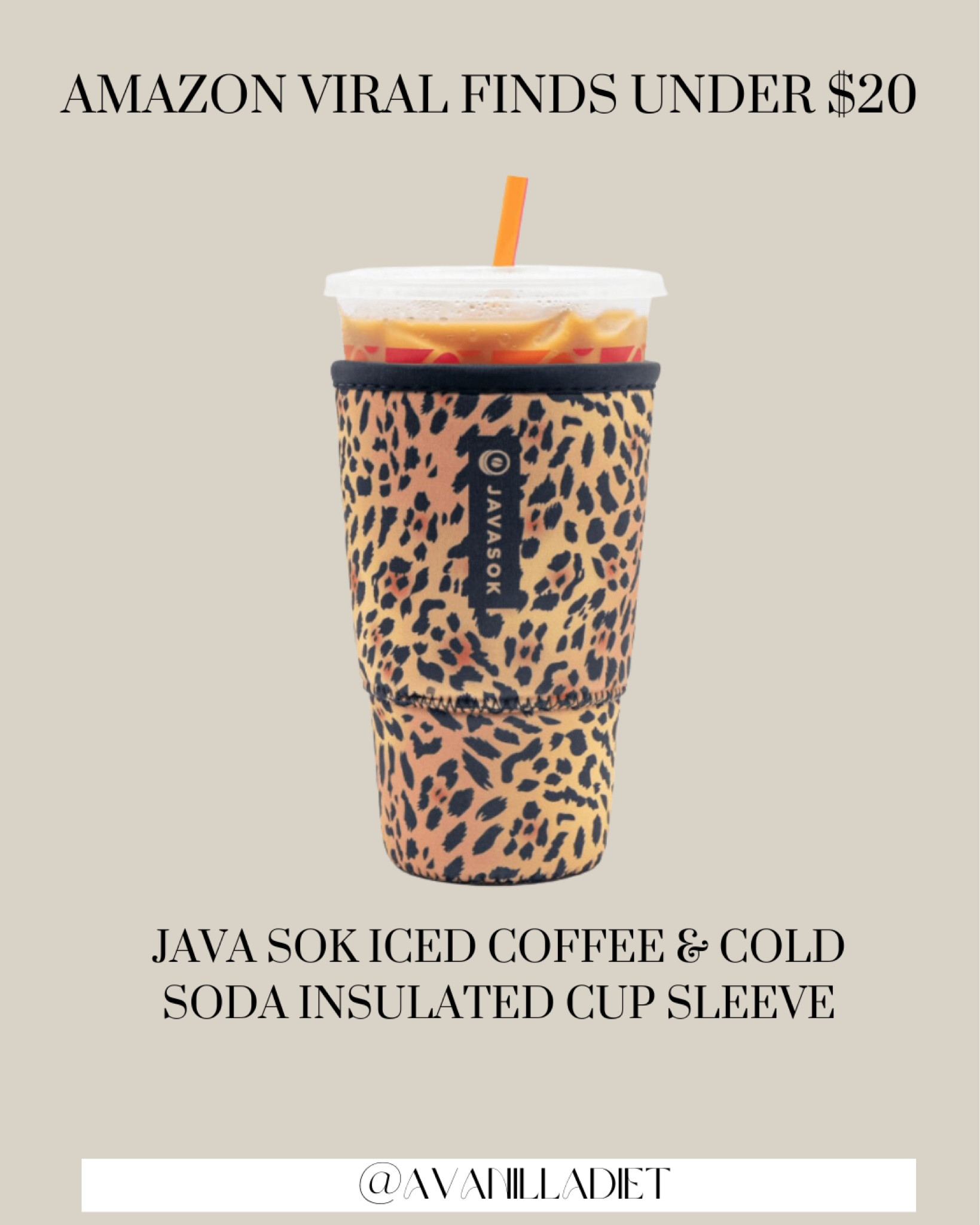 Sok It Java Sok Iced Coffee & Soda Cup Sleeve Insulated Neoprene