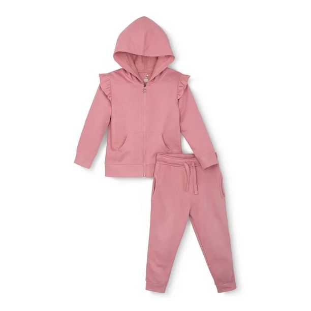 Little Star Organic Toddler Girl 2 Pc Long Sleeve Hoodie and Jogger Pants Set, Size 12 Months-5T ... | Walmart (US)