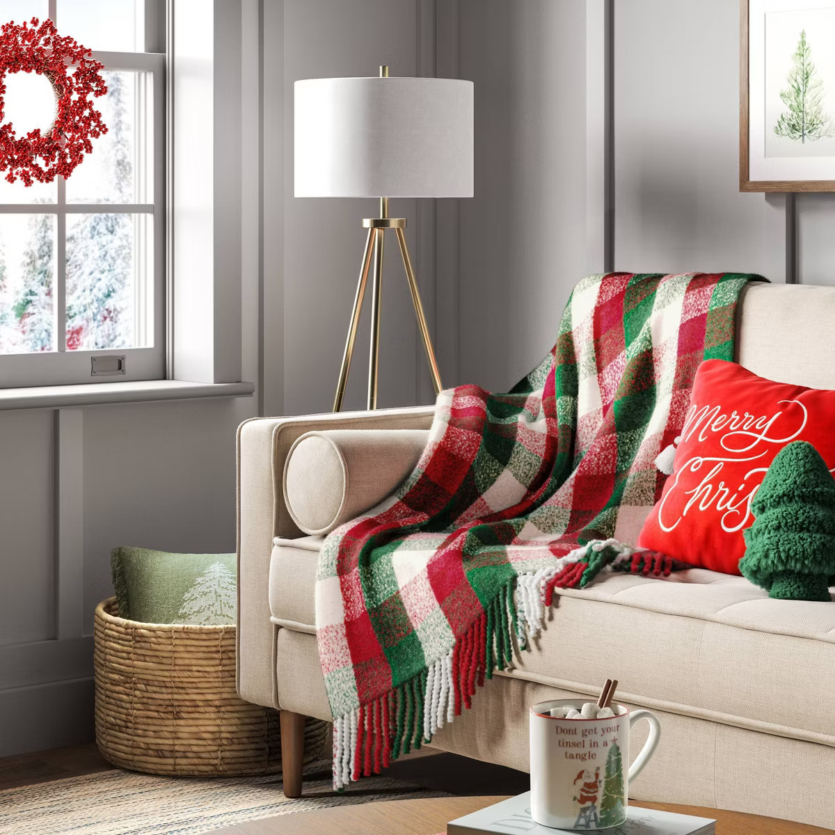 Faux Mohair Check Throw Blanket - Threshold™ | Target