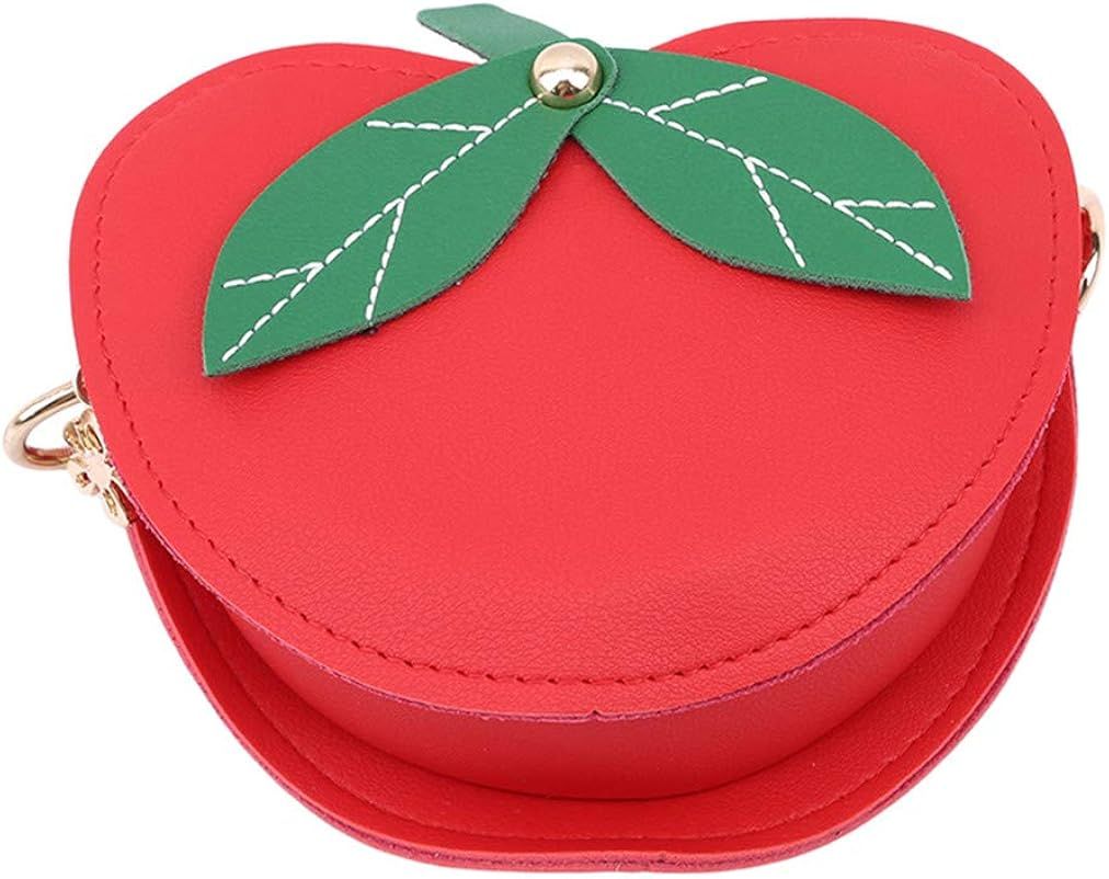 Sevenfly Baby Girls Kid PU Leather Apple Shape Shoulder Messenger Bags Coin Purse Handbags | Amazon (US)