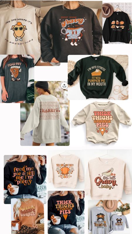 Turkey day, thanksgiving day sweatshirts, shirts for you and your little ones! 

#LTKSeasonal #LTKunder50 #LTKfamily